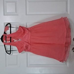 Bebe, pink halter dress, size L
